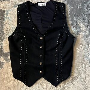 Black Studded Women's Vest